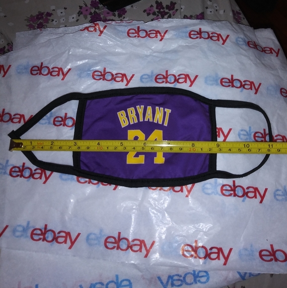 BRYANT #24 Purple Yellow CLOTH Face Mask Facemask - Picture 2 of 7